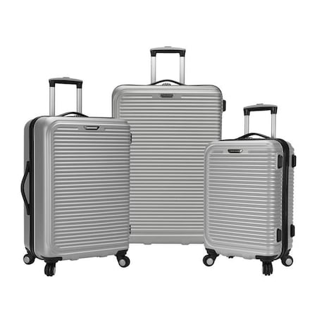 Travel Select Travel Select TS09094S Savannah 3 Piece Hardside Spinner Luggage Set; Silver TS09094S